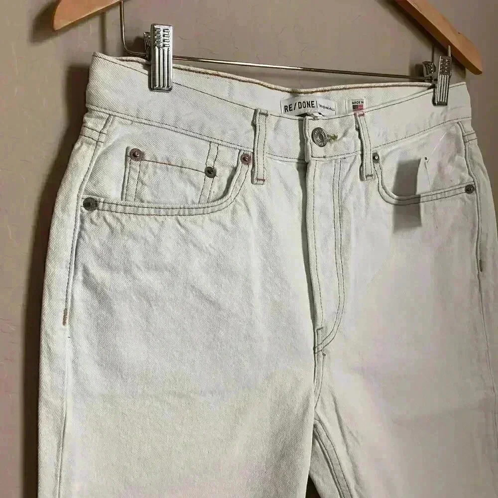 RE/DONE The 80s Long Shorts‎ Bleached White Size 28